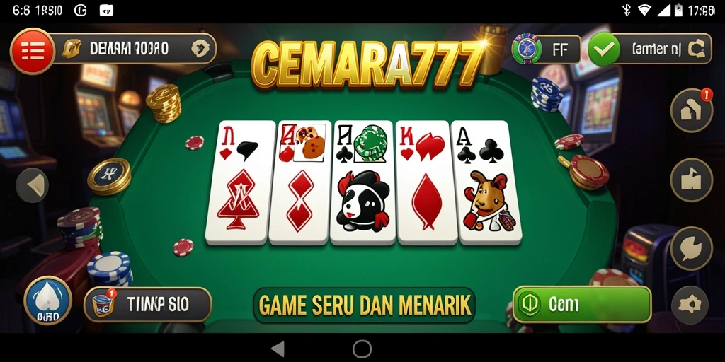 Tampilan menarik dari gameplay Domino CEMARA777 dengan antarmuka yang intuitif.