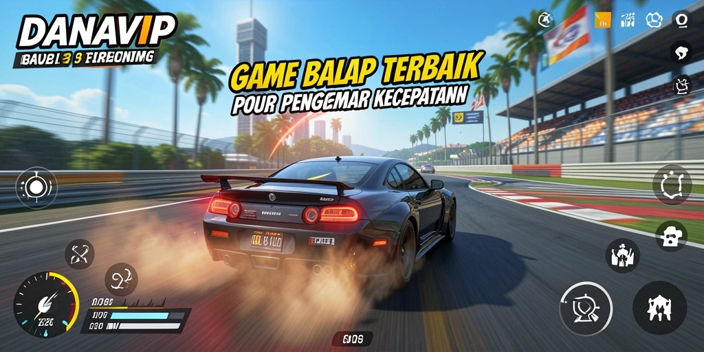 Tampilan menarik dari gameplay balapan di DANAVIP.