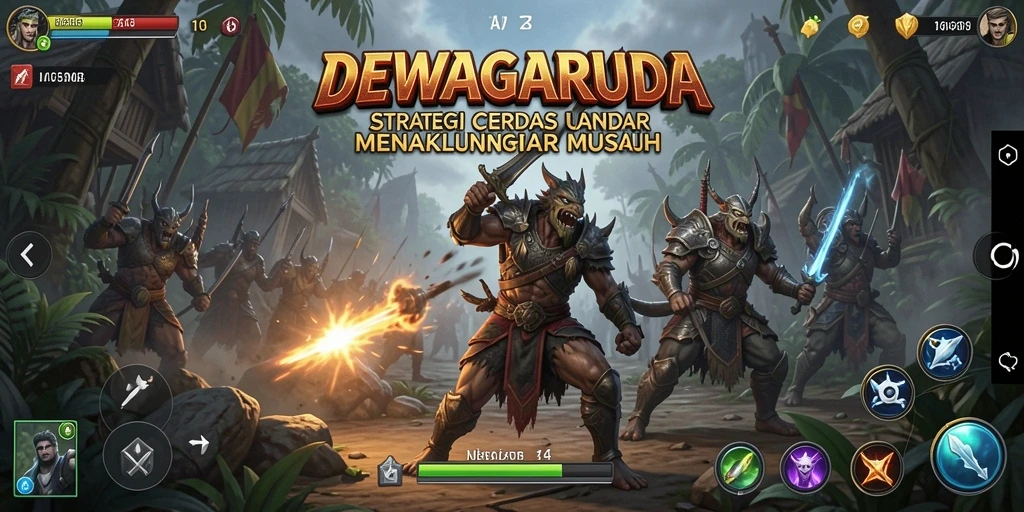 Tampilan gameplay DEWAGARUDA yang mendebarkan dan penuh strategi.