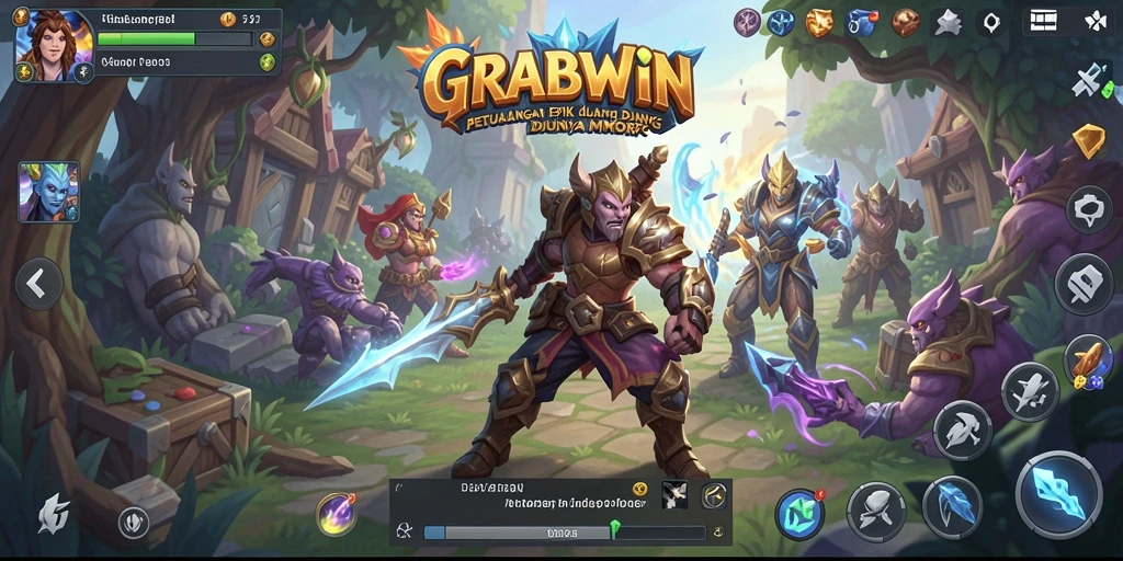 Screenshot menampilkan aksi seru dalam permainan MMORPG GRABWIN.