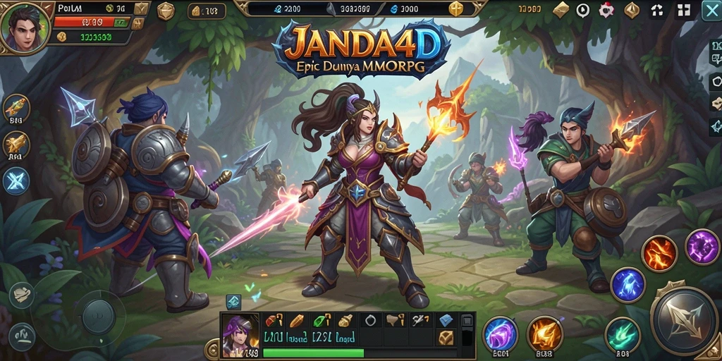 Tampilan aksi seru dalam dunia MMORPG JANDA4D.