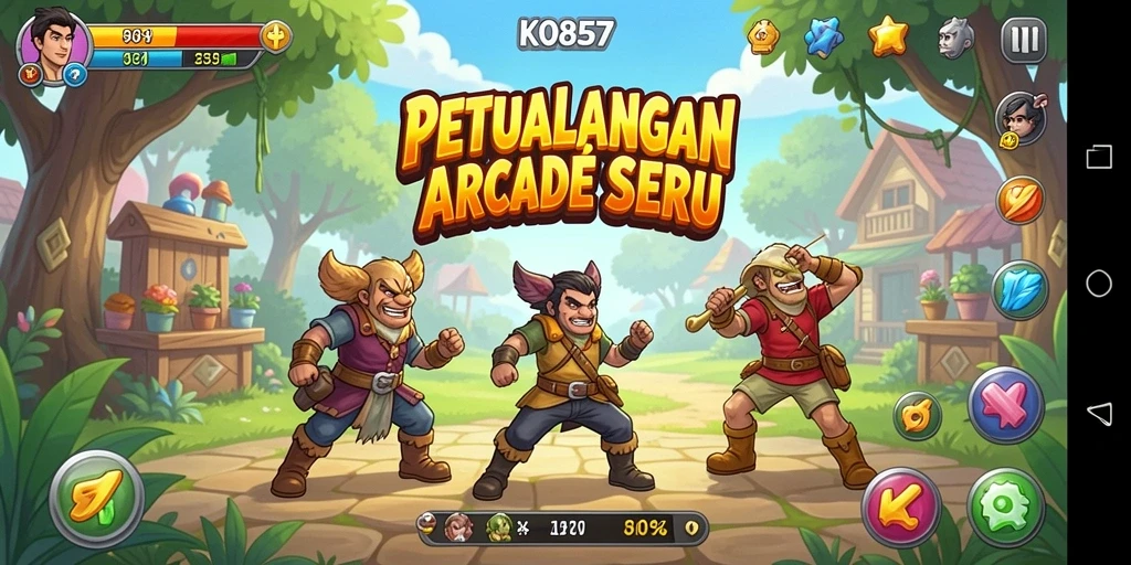 Tampilan gameplay seru dari game Arcade KO857 yang menantang.