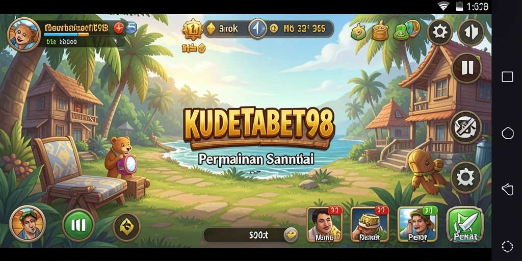 Tampilan gameplay menarik di KUDETABET98 dengan desain ceria.