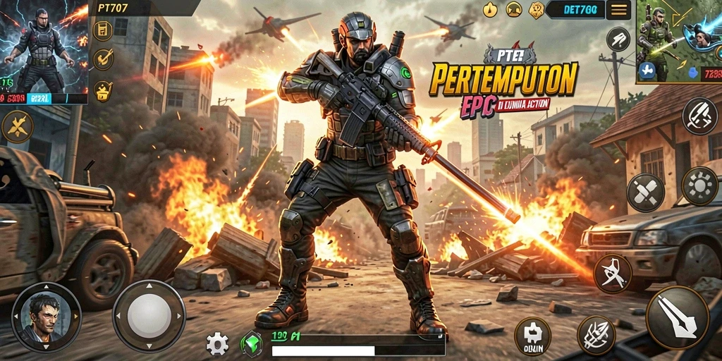 Tampilan gameplay PT707 yang mendebarkan dan penuh aksi.