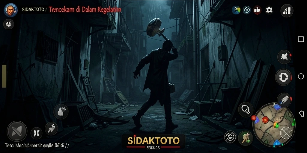 Visual gameplay SIDAKTOTO yang menegangkan dan menyeramkan.