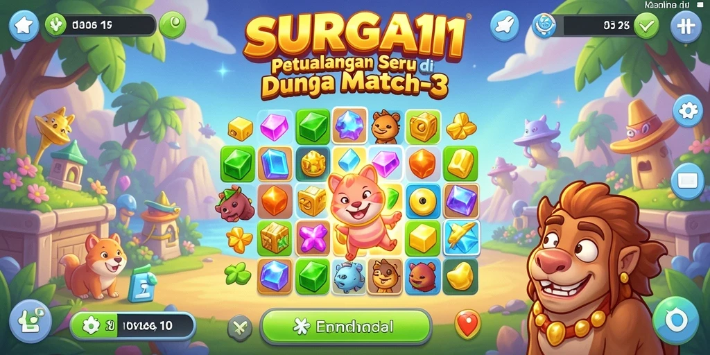 Tampilan gameplay menarik dari SURGA11 dengan kombinasi warna cerah.