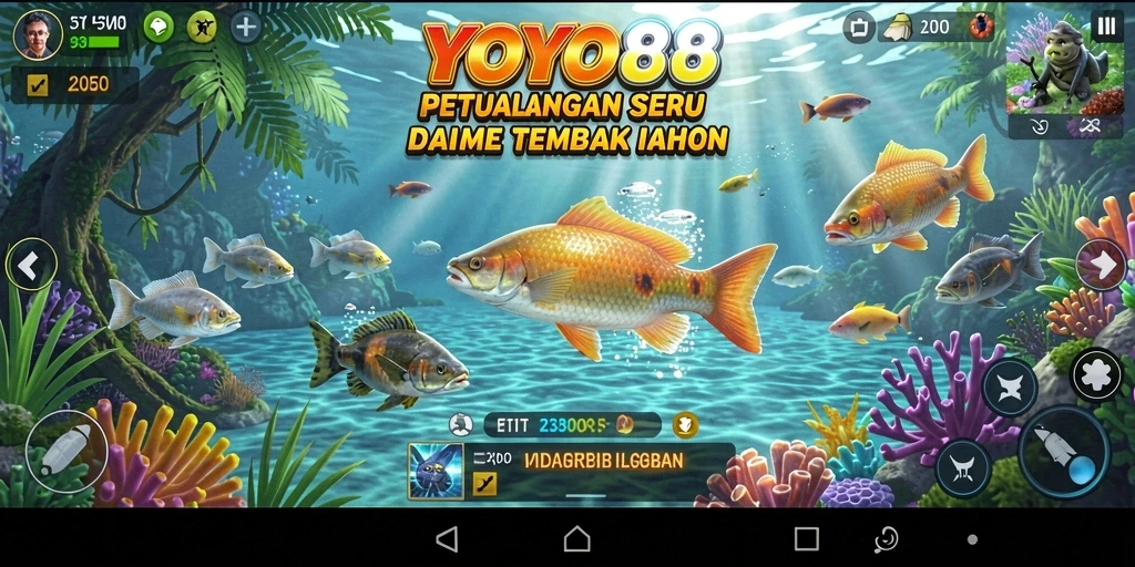 Tangkapan layar utama <strong>YOYO88</strong> menampilkan aksi seru dalam permainan Tembak Ikan.